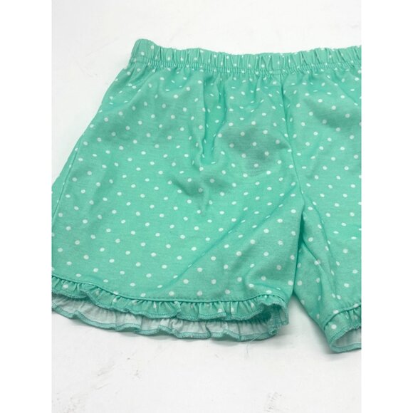 Carters Girls Polka Dot Ruffle Shorts, Green, Sz. 6 - Picture 2 of 6